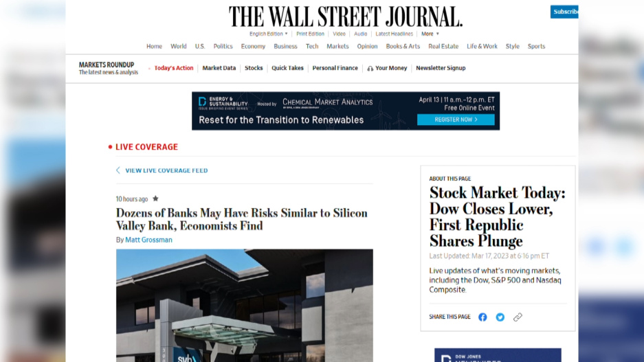 Почти 200 банков США могут повторить судьбу Silicon Valley Bank - WSJ