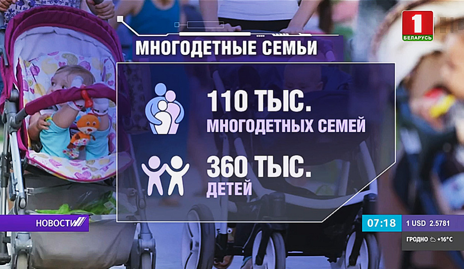 В Беларуси сегодня 110 тысяч многодетных семей 