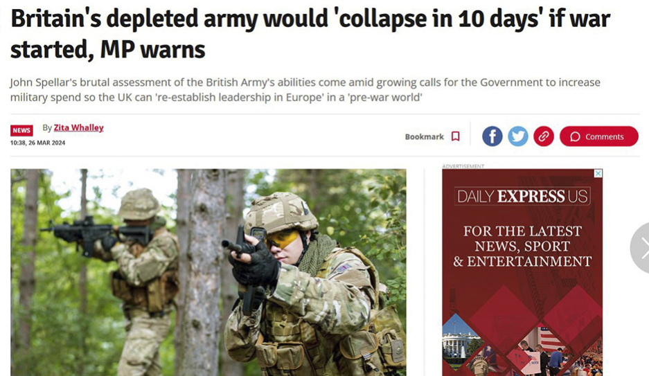 Экс-министр обороны Британии: В случае войны британская армия развалится через 10 дней