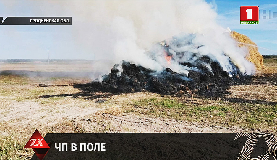 В Гродненском регионе спасатели трижды выезжали на тушение пожаров соломы за выходные